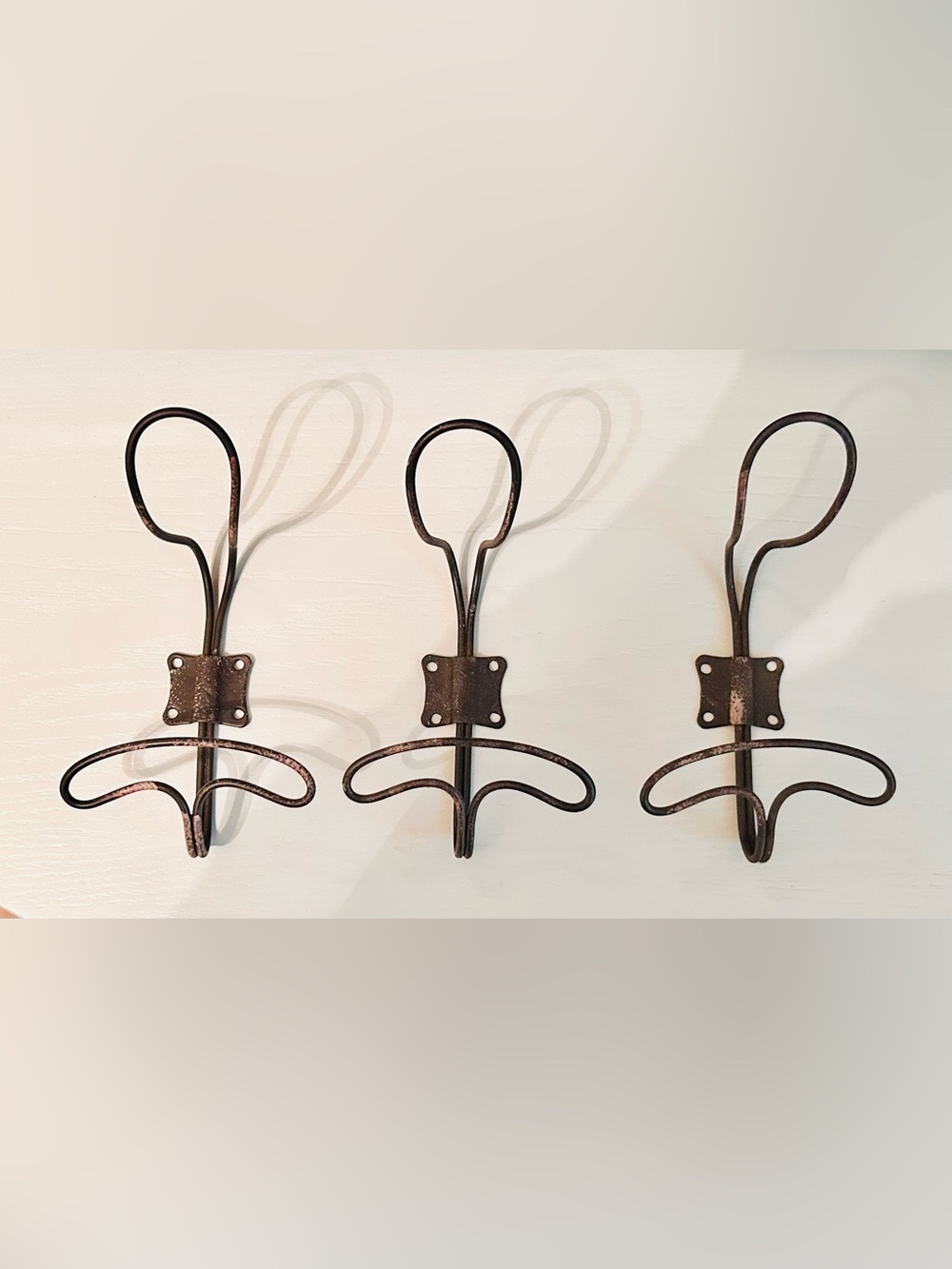 Antique Inspired Metal Wire French Wall Hooks- Set of 3